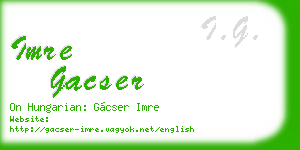 imre gacser business card