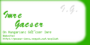 imre gacser business card